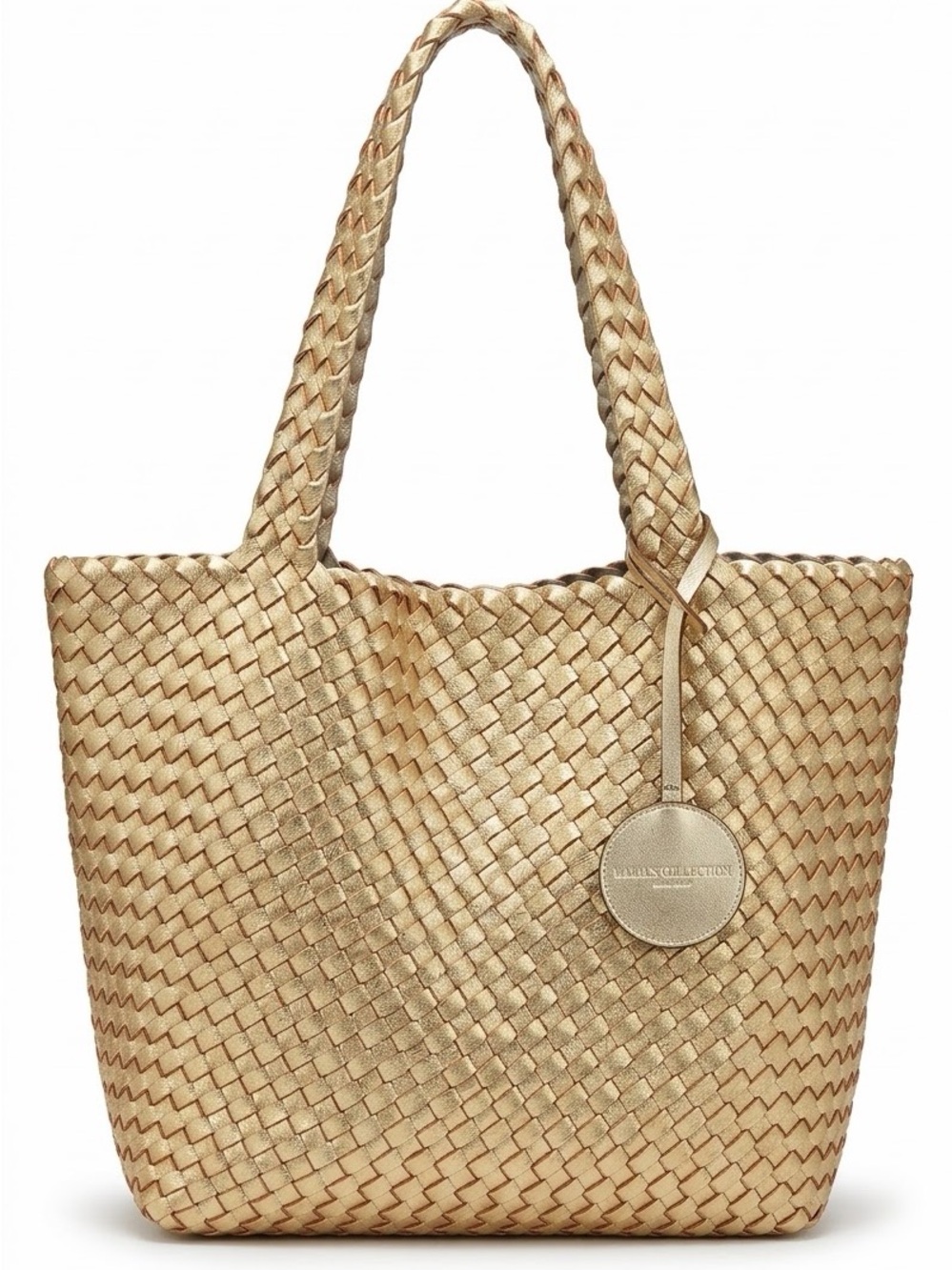 Ilse Jacobsen Metallic Gold Braided Tote